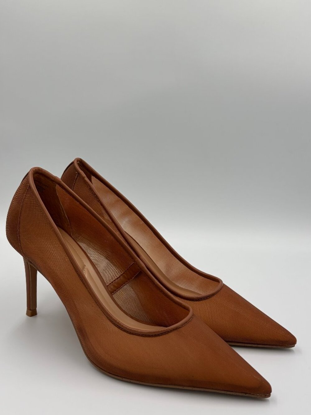 Steve Madden Nicoletta Mesh Womens 7.5 Caramel Stiletto Pumps NICO10S1